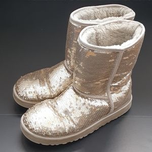 UGG 3161 Gold Sequin Classic Short Boots